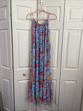 nicole miller denim dress Nicole Miller Lauren Ruched Linen Dress - Vintage Denim